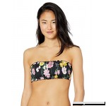 Hobie Women's Bandeau Hipster Bikini Swimsuit Top Black  Flower Fields B07H2S4WT9
